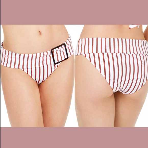 NEW WeWoreWhat [‎ XL ] Annie Pinstripe Hipster Bikini Bottoms - Picture 1 of 12